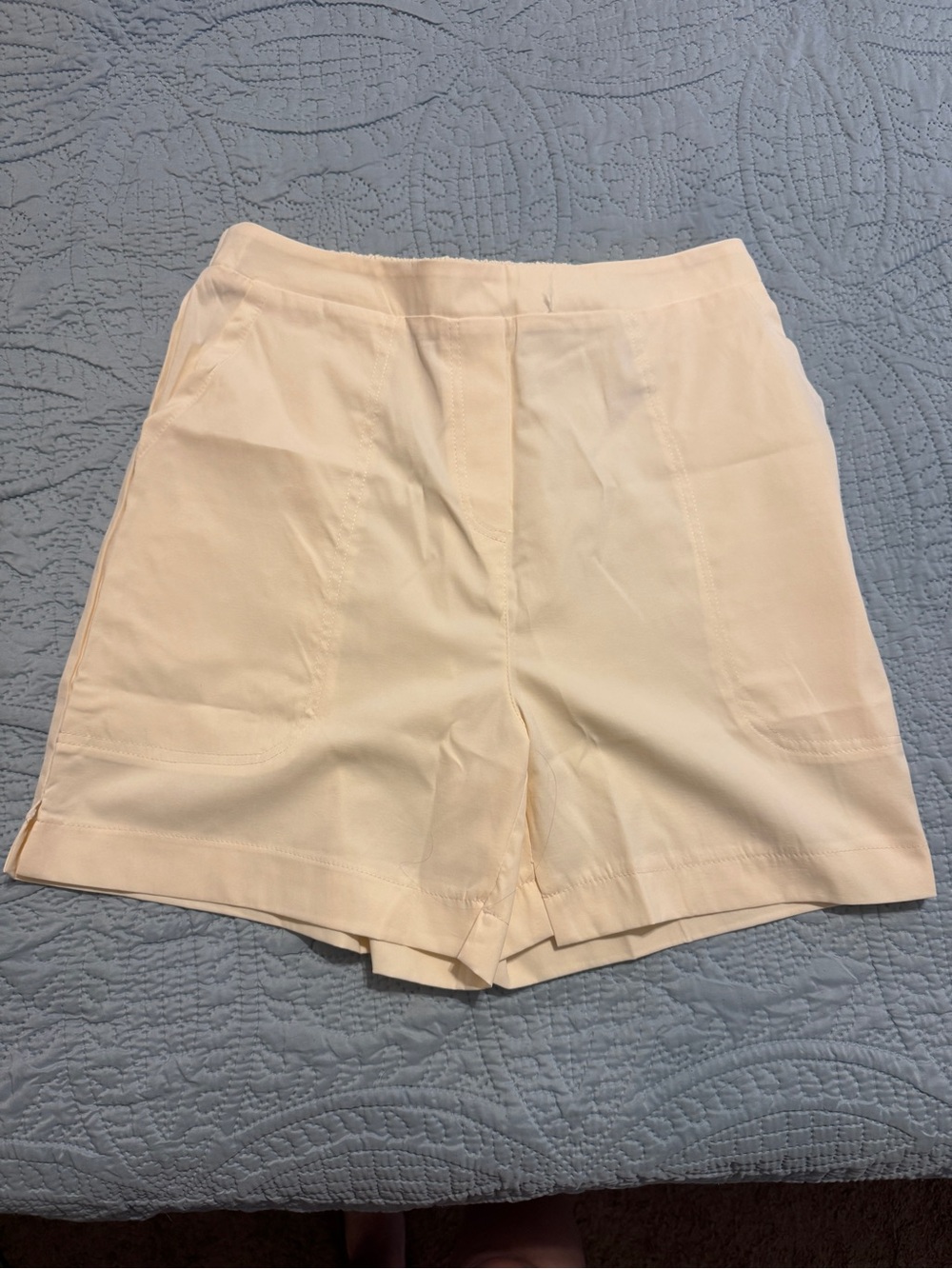 Women's Cream High-Waist Long Shorts